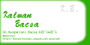 kalman bacsa business card